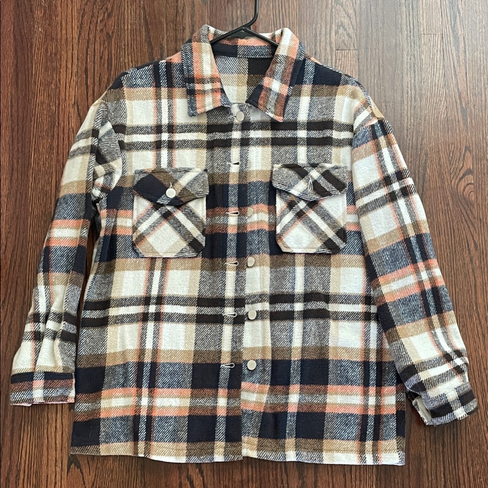 Women’s Plaid Jacket in Black, Brown, and Cream